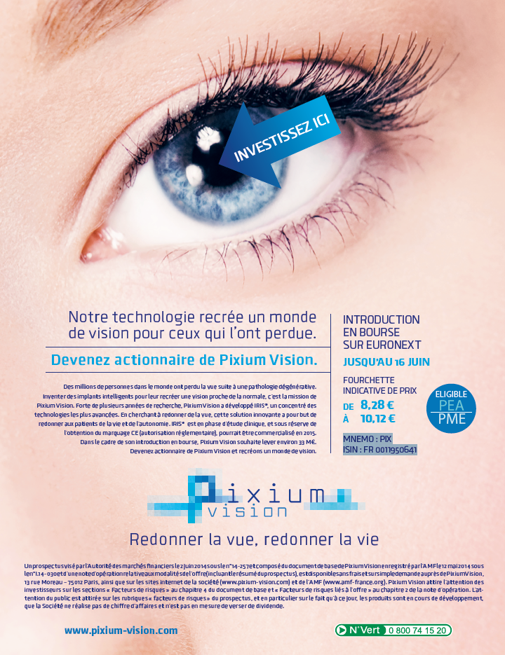 Annonce presse Pixium Vision par l agence secrète