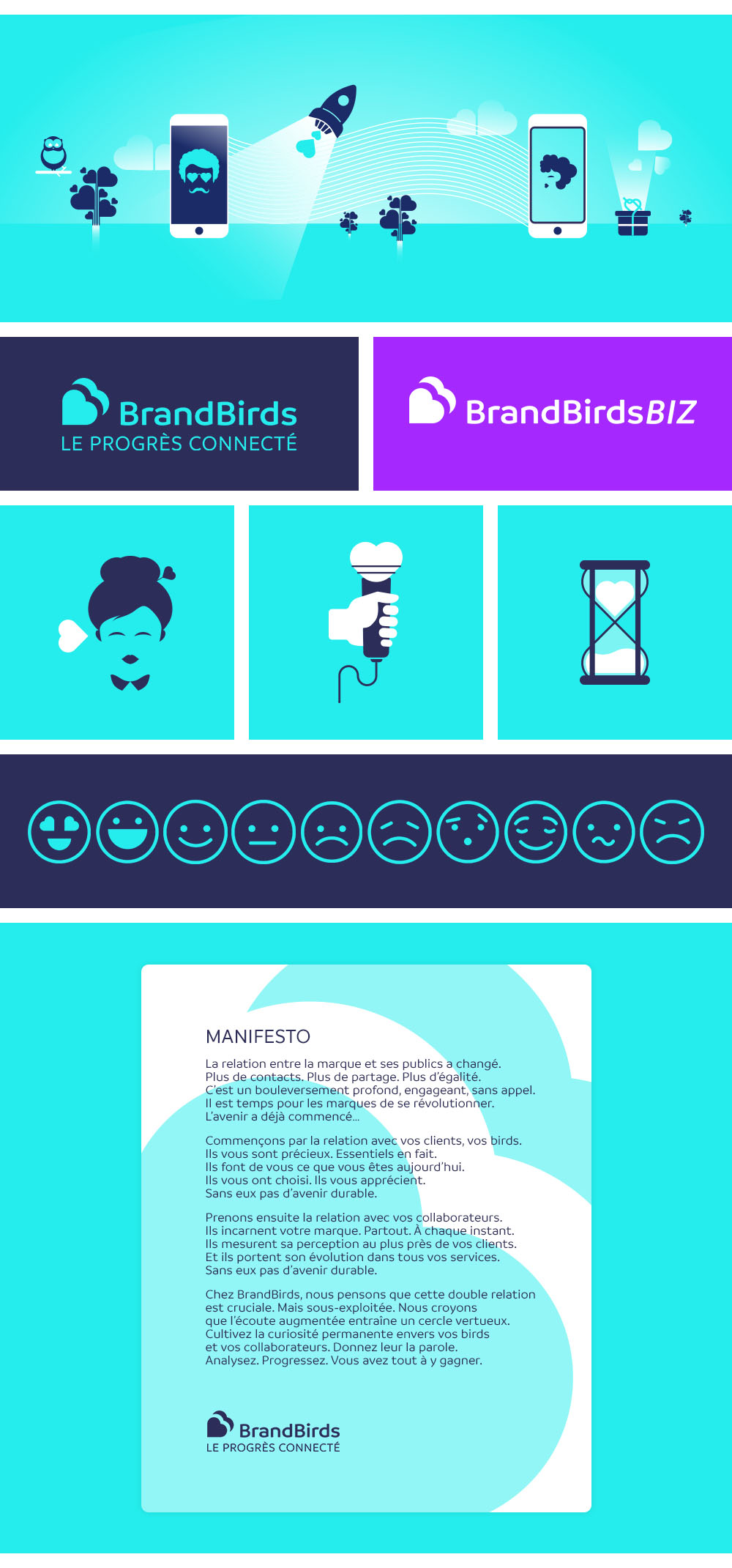 BrandBirds identité logo et univers graphique par l'agence secrète